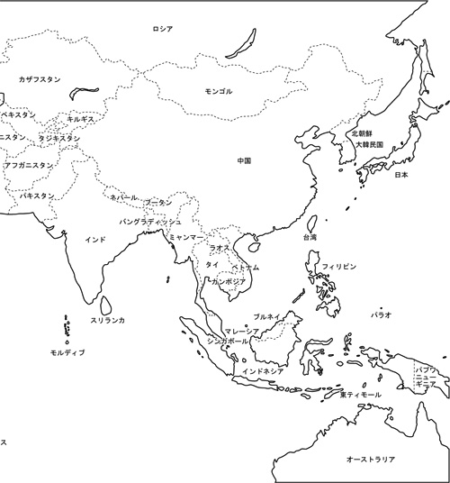 中国,香港,台湾,マレーシア,シンガポール,インドネシア,ベトナム,ミャンマー,インド