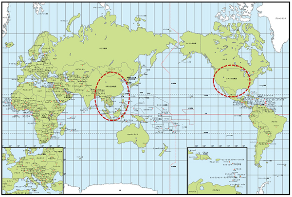 アジア　アメリカ
