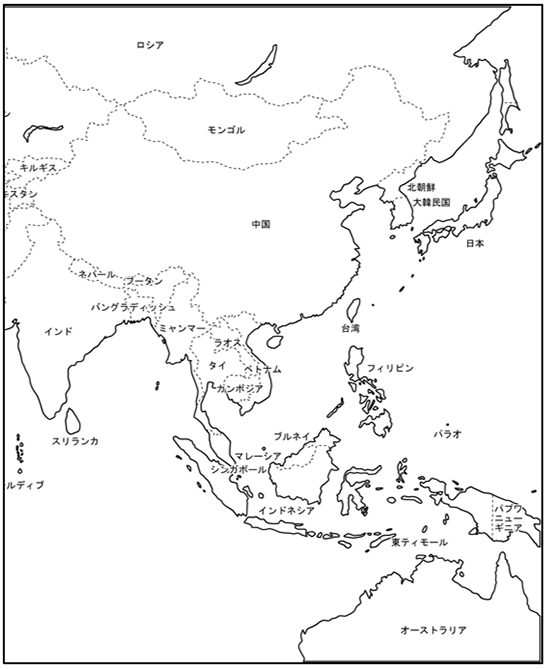 中国　香港　台湾　韓国　アジア